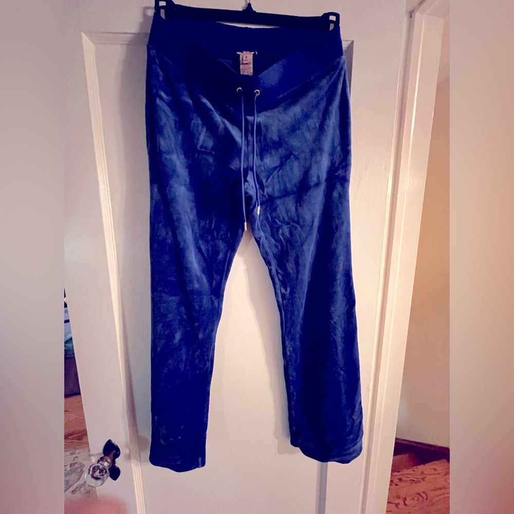 Lightly worn royal blue velour juicy couture pants size M